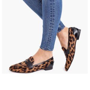 J. Crew - Academy penny loafers in leopard calf hair, Size 10